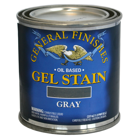 GENERAL FINISHES 1/2 Pt Gray Gel Stain Oil-Based Heavy Bodied Stain GRH